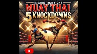 Insane Muay Thai Fight with 5 Knockdowns Non Stop Action! #muaythai #thailand #viralvideo #fyp