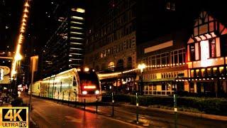 4K Downtown Houston Night Life Walk, Main Street Square, Underground Hall