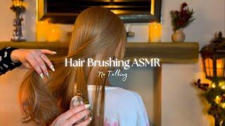 ASMR Light & Slow Hair Brushing on Long Hair against the Back with Jumper/Fabric Sounds for Sleep