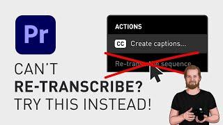 How to re-transcribe a sequence or video in Adobe Premiere Pro