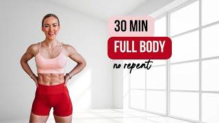 ️ 30 Min Full Body Workout at Home With Dumbbells | No Repeats | Low Impact Burn