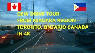 QEW DRIVE TOUR  FROM NIAGARA  -  TORONTO, ONTARIO CANADA IN 4K#