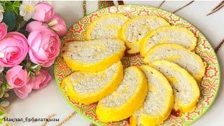 Куринный рулет с сыром. Ірімшік қосылған тауық орамасы. Қазақша рецепт.
