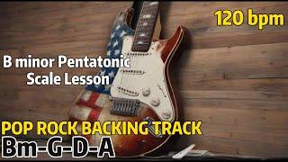 Rock Pop Backing Track in Bm | Jam track | Pentatonic Lesson