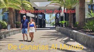 GRAN CANARIA - PLAYA DEL INGLES. Dünen von Maspalomas und Riu Palace Maspalomas Hotel. 1. Juli 2024.