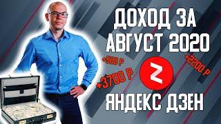 Сколько я заработал в августе 2020 года на Яндекс Дзен. Заработок в интернете