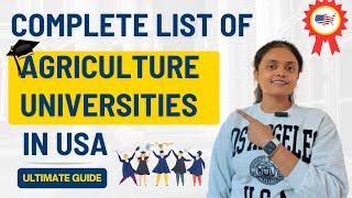 Complete list of Agriculture Universities in the USA | The ultimate guide | #agricultureinusa