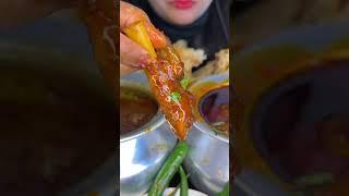 ASMR eating puri,mutton curry,liver curry