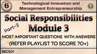 6.Social Responsibilities Module 3 Most Important Questions & Answer(Score 70+) Part 2 5th Sem ECE