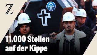 Stahlarbeiter protestieren gegen Stellenabbau bei ThyssenKrupp