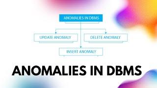 Anomalies In DBMS || Insertion, Updation, and Deletion anomaly
