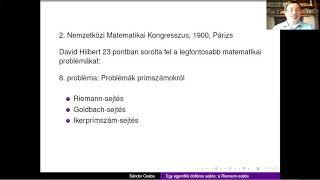 Sándor Csaba: Egy egymillió dolláros feladat: A Riemann-sejtés