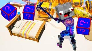 Alphastein vs Fortnite LUCKY BLOCK BEDWARS