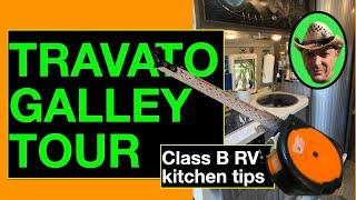 GALLEY TOUR of Winnebago TRAVATO 59G Class B RV. Measurements. Tips. 3 Mistakes + 1 Recommendation