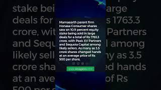 10.9% of Honasa Consumer Changes Hands #HonasaConsumer #BlockDeal #Investment #FinancialNews