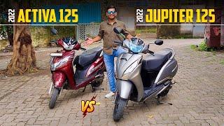 2023 Tvs Jupiter 125 Vs Honda Activa 125 | Detailed Ride Comparison - Which one is Best?? 