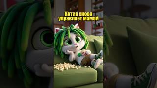 Котик снова управляет мамой в нейросети  #dalle3 #chatgpt #aiart #кот #нейросеть #юмор #ии #котики