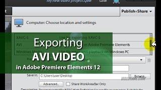 How to Export AVI Video | Adobe Premiere Elements Training #7 | VIDEOLANE.COM