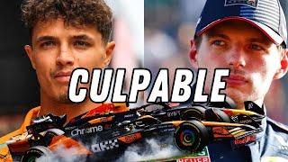 LANDO NORRIS ES CULPABLE Y MAX VERSTAPPEN LE SACA DE LA PISTA