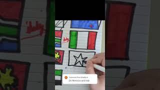 Drawing the Morocco flag and the Italy flag