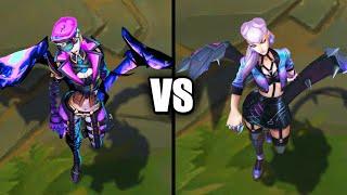 Soul Fighter Evelynn vs KDA ALL OUT Evelynn Skins Comparison (League of Legends)