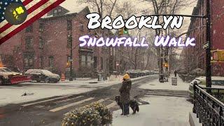 Magical NYC Snowfall ️️: 4K Walking Tour Through Brooklyn Heights