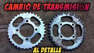 CAMBIO DE TRANSMISION  de MOTO 110 125 200kit de arrastre mayor VELOCIDAD 