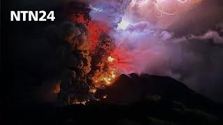 Las imágenes deja la erupción del volcán Ruang en Indonesia; miles de personas fueron evacuadas