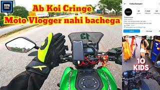 Cringe Moto Vlogger exposed ! We Don't want such video  #cringe #motovlog #dominar400 #roasting