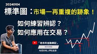 【交易新手】標準圖：市場一再重複的跡象！如何練習辨認？ 如何應用在交易上？ 20240104【老余交易夜】