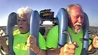 Senior Couple Has HILARIOUS Reaction To First Slingshot Ride