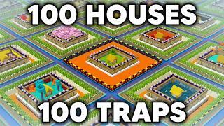 I Rigged 100 Minecraft Houses with Deadly Traps