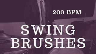 Jazz Drum Brushes Play Along - Fast Swing - 200 BPM