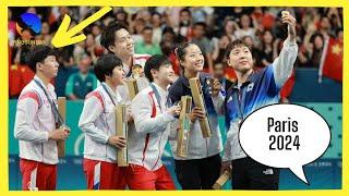 Lovely moment of North Korea and South Korea at table tennis Paris Olympics 2024