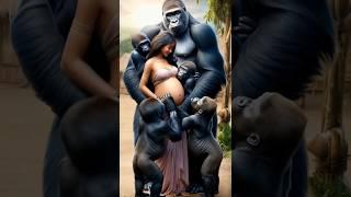 Gentle gorilla journey#viralshort #trendingshort #happy #gorilla #animallover#pregnentwomen