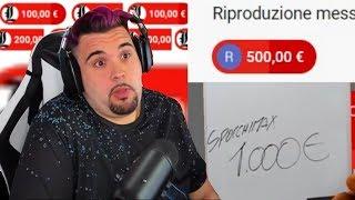 Dona 2000 Euro a Cicciogamer89 Spocchimax fan Pazzo in live