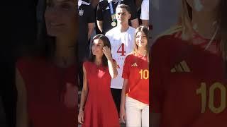 The Spanish football Team was received in La Zarzuela by Kings Felipe and Letizia,Leonor and Sofía