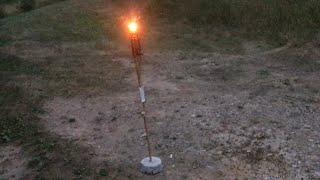 “making” a PORTABLE tiki torch (weighted concrete base)