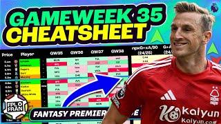 FPL GW35 CHEATSHEET | Fantasy Premier League 24/25