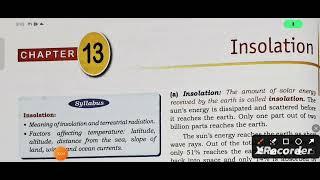 ICSE Class 9 geography chapter 13 Insolation