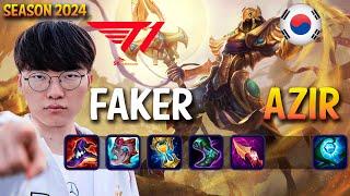 T1 Faker AZIR vs ZED Mid - Patch 14.24 KR Ranked | lolrec