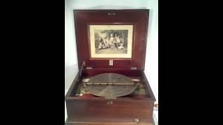 Antique mahogany imperial symphonion double comb music box
