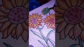 sunflower  drawing # the creative corner # artwork # viral short