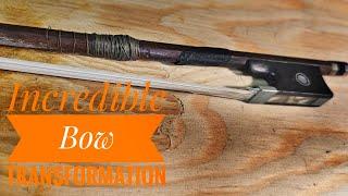 Restoring a worn out violin bow....what a transformation.