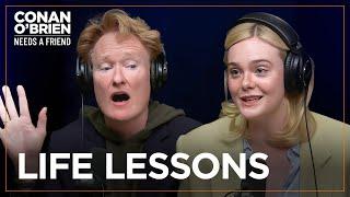 Elle Fanning Learned Manners From Kirsten Dunst & Nicole Kidman | Conan O'Brien Needs A Friend