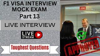 US F1 VISA  MOCK EXAM | Toughest Interview Questions Practice | Part 13