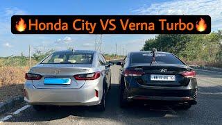 Hyundai Verna TURBO VS Honda City Drag Race| Tough Competition      #verna #hondacity #dragrace