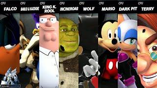 Daffy vs Wile Coyote vs Peter vs Shrek vs Shadow vs Mickey vs Rouge vs Hugh