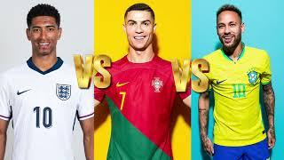 Comparison. Jude Bellingham. Versus Cristiano Ronaldo. Versus Neymar Júnior