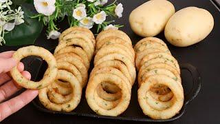 When you have 3 potatoes, make these crispy potato rings! so delicious  that I cook almost everyday!